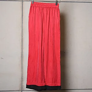 Rayón Primavera Pantalones Verano Lado Mujeres Original Rojo Transpirable Noveno D761 Anchos Negro Diseño Y Cómodo wX1rFAqXp