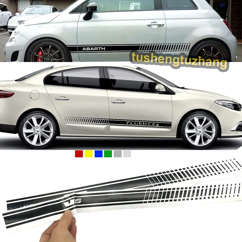Pcs-Estilo-Do-Carro-Abarth-2-Saia-Lateral-Etiqueta-De-Corrida-Tarja-Corpo-Adesivos-Para-Logotipo