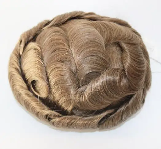 Mens Wig Bleached Knots All Head Swiss Lace Human Hair Men Toupee Replacement Systems Remy Hair Full Lace Mens Toupee