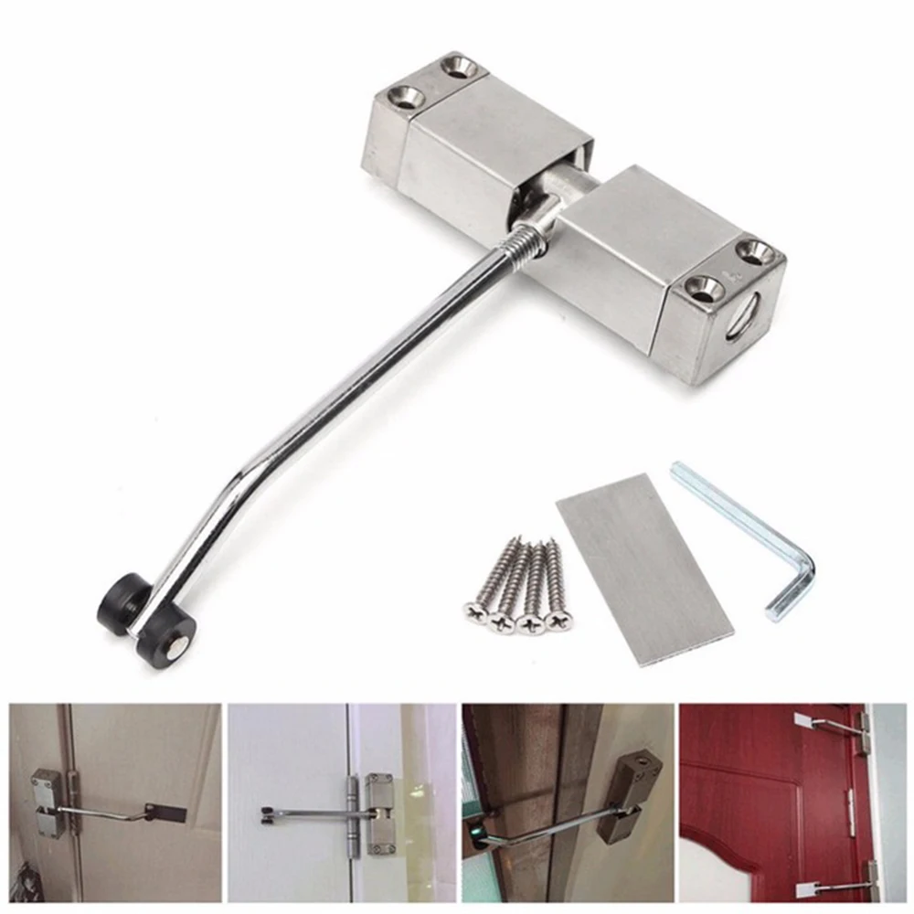 

Spring Rated Steel Useful Mounted Closer Fire Hardware Door Automatic Adjustable Surface Strength Single Closing Door Stainless