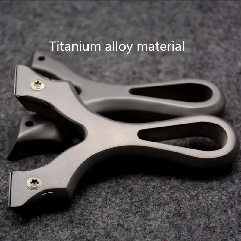 

Titanium alloy slingshot hunting high quality catapult with rubber band outdoor shooting game new