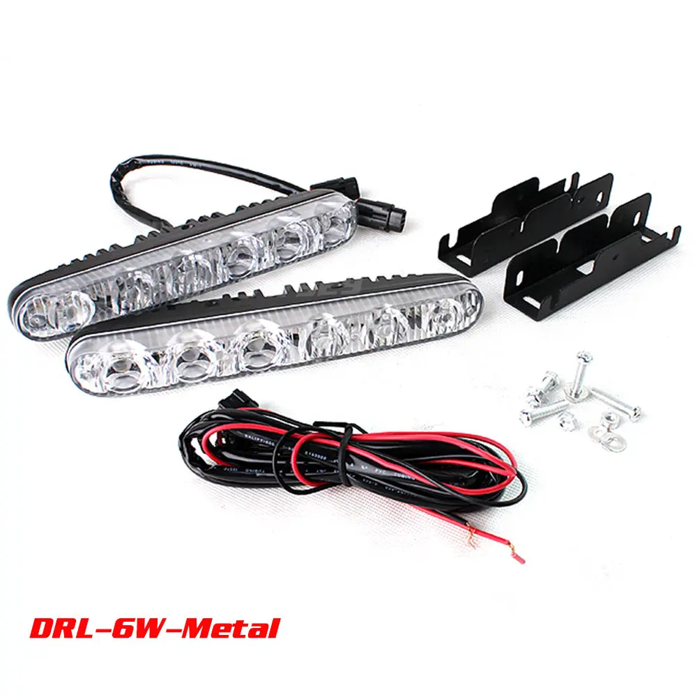 12v 6w LED Daytime Running Light Waterproof Universal DRL Kit Day Light