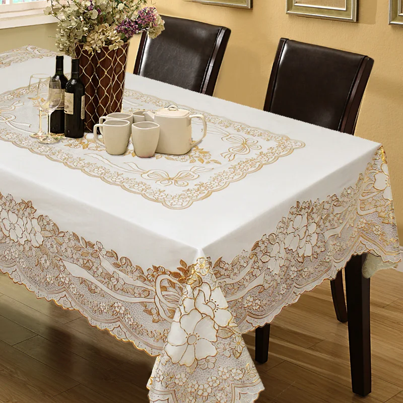 

European Garden Tablecloth Print Waterproof and Oilproof PVC for Wedding TV Cabinet Cushion Package Elegant Table Cloth