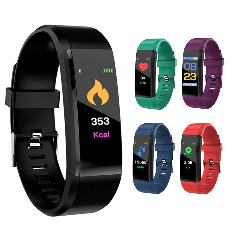 

Smart Bracelet Bluetooth 115Plus Wristband Heart Rate Monitor Watch Activity Fitness Tracker SmartBand Sport Watch