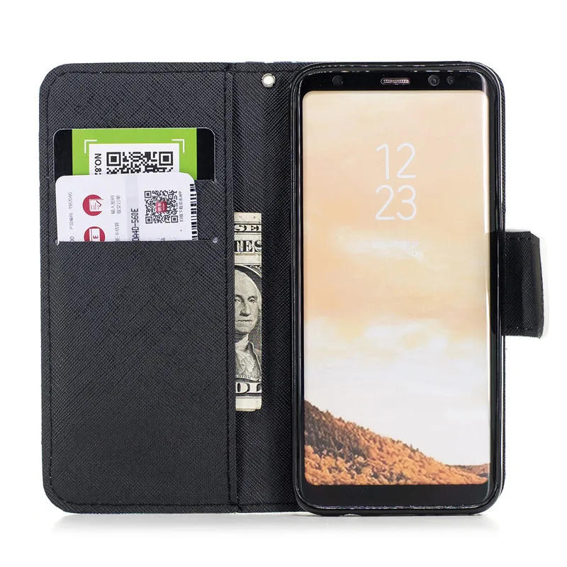 Для Fundas samsung Galaxy S9 S8 plus Чехол кожаный флип-кошелек для Coque samsung A8 Plus чехол Магнитный милый чехол для телефона