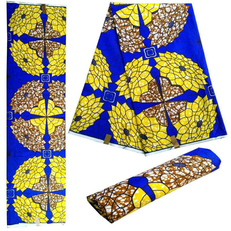 6 ярдов Pagne батик воск африканская ткань отличный дизайн настоящий голландский настоящий воск обертка африканская набивная ткань - Цвет: style 10