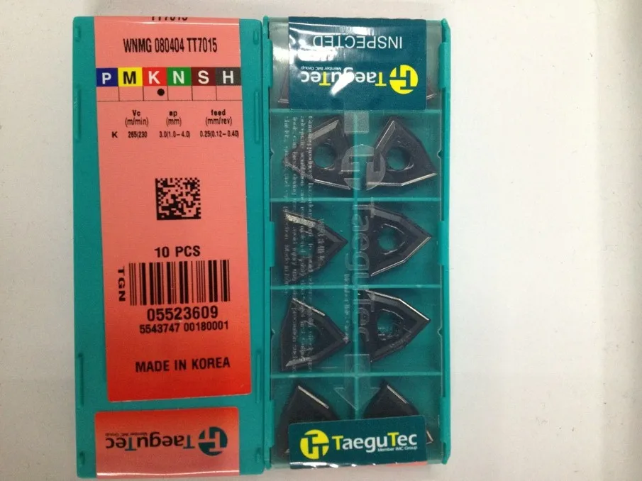 

Taegutec tungsten carbide inserts turning tools WNMG080404 TT7015 wholesale WNMG 080404 TT7015 for gray & ductile cast iron