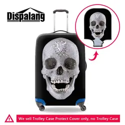 Dispalang череп черный багажный Чехол прохладный водостойкий эластичный чемодан защитный модный багажный чехол для Duffle 18-30 дюймов