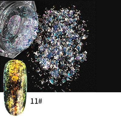2 мл пигмент для ногтей, порошок, Звездный лазер, блеск, хромированный порошок, зеркальный порошок для дизайна ногтей - Цвет: 11