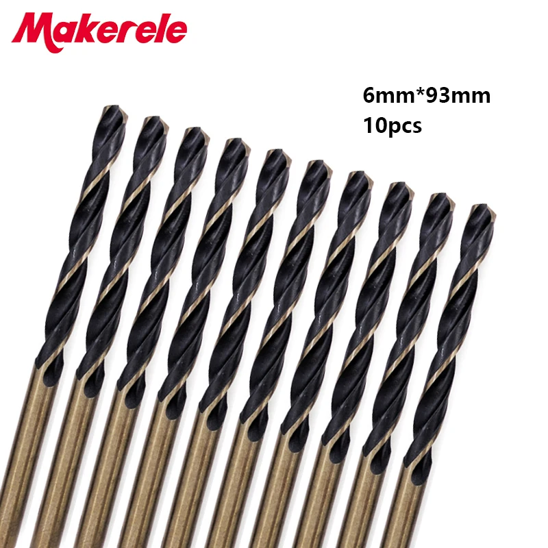 

Hot 10pcs/box 6.0mm bits Straight Shank HSS/High Speed Steel Twist Drill Bit Woodworking Tools For Metal