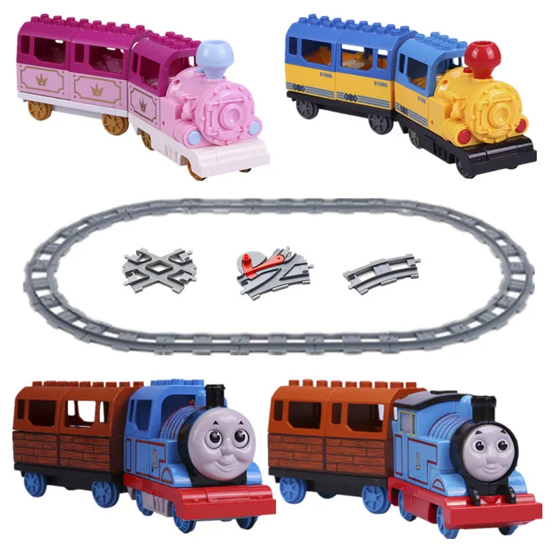 

Big Size Diy Building Blocks Railway Track Accessories Bridge Electric Train Compatible with Legoingly Duplo Toys for Kids Gift