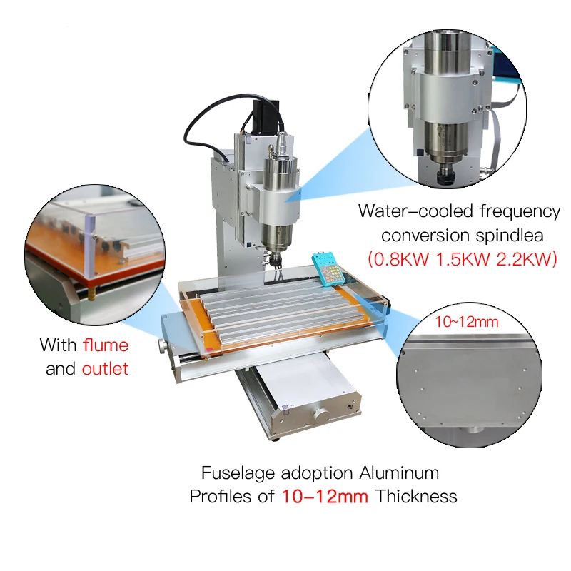 5 осевой фрезерный станок с ЧПУ 3040 2200 Вт шпиндель с водяным охлаждением гравировальный станок по металлу с Цанга для резака зажимом сверления