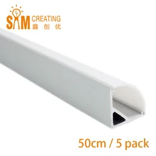 5 шт. 50 см светодиодный алюминиевый профиль для светодиодного освещения треугольник используется для светодиодный полосы в пределах 10 мм ширина с крышкой