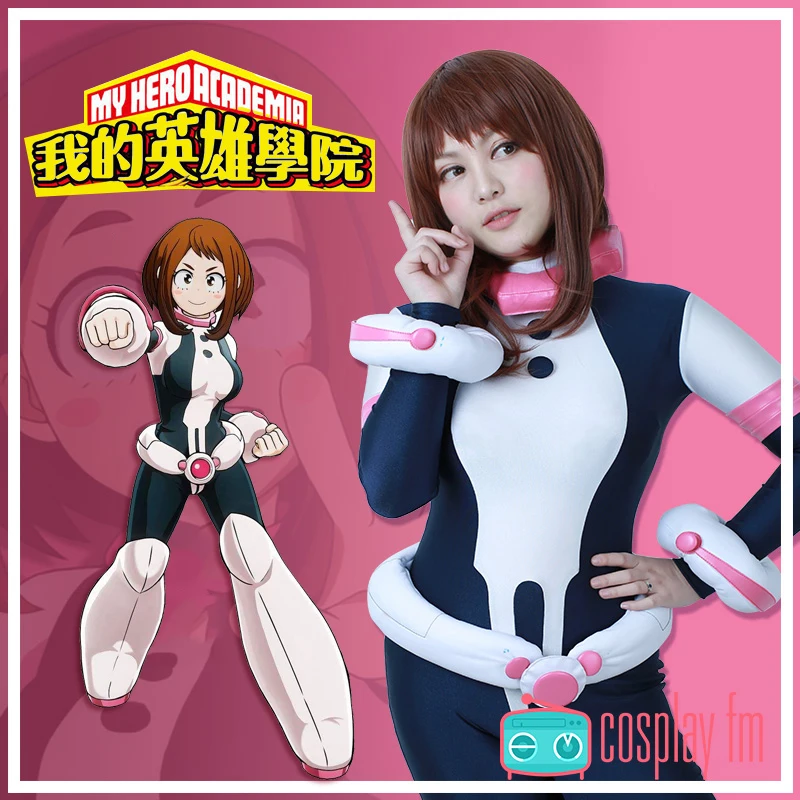 Женский костюм для косплея из аниме Мой герой OCHACO URARAKA боди зентай Boku no Hero academic Battle