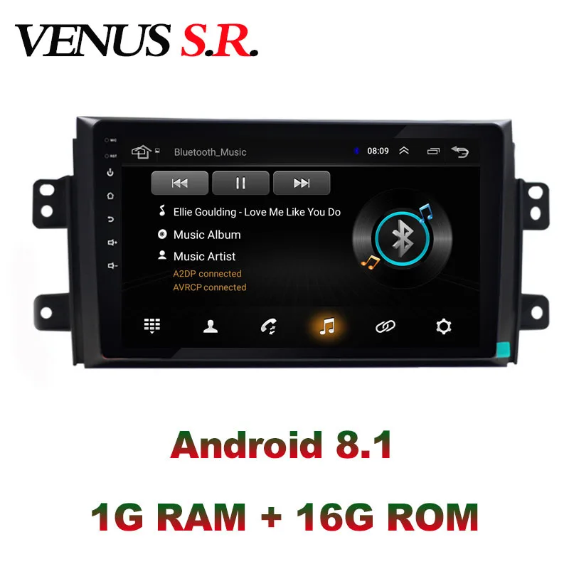Top VenusSR Android 8.1 2.5D car dvd For Suzuki SX4 radio 2007-2013 multimedia GPS Radio stereo gps navigation 1