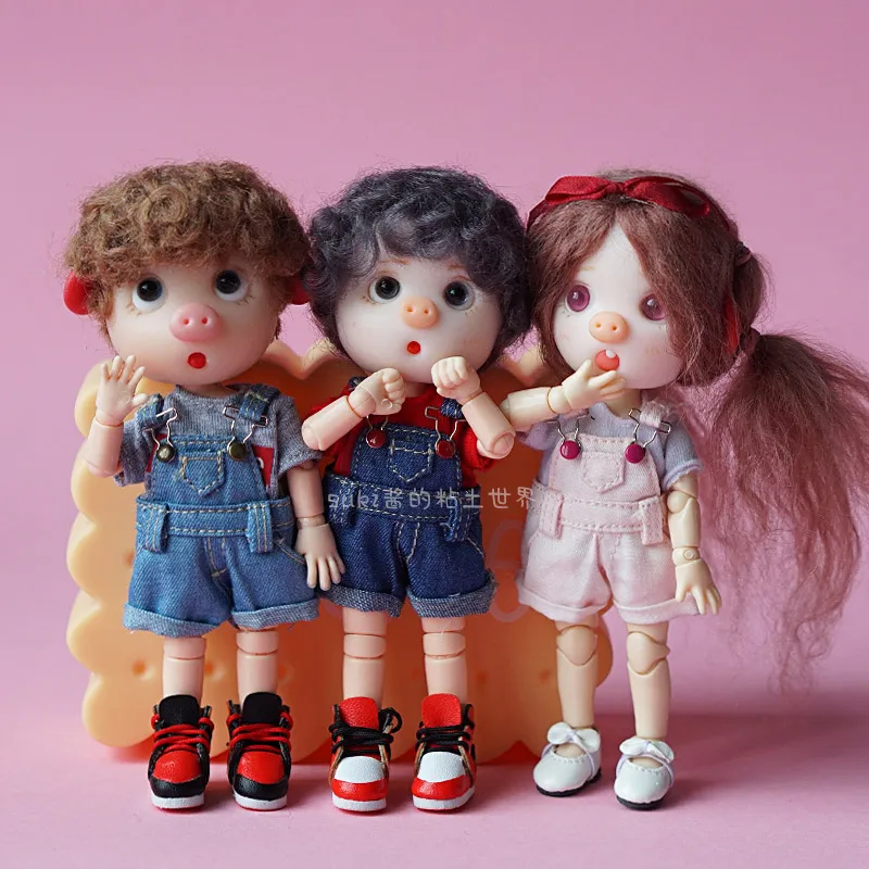 

2018 New Arrival 1pcs Cute Overalls Clothes for OB11, 1/12 BJD Doll Pants Shorts Doll Accessories