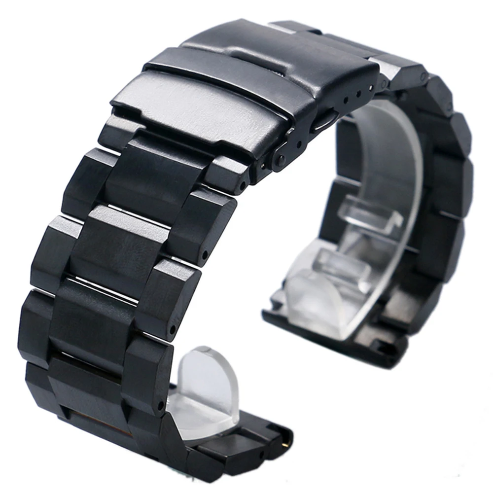 High Quality 24mm Black Solid Stainless Steel Watch Bracelet Watch Band ...