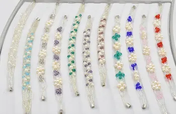 

MIX STYLE! HOT CHEAP PROMOTION!!! Freshwater Pearl Bracelet/Bangle with Crystal, Natural Pearl Jewelry Wholesale
