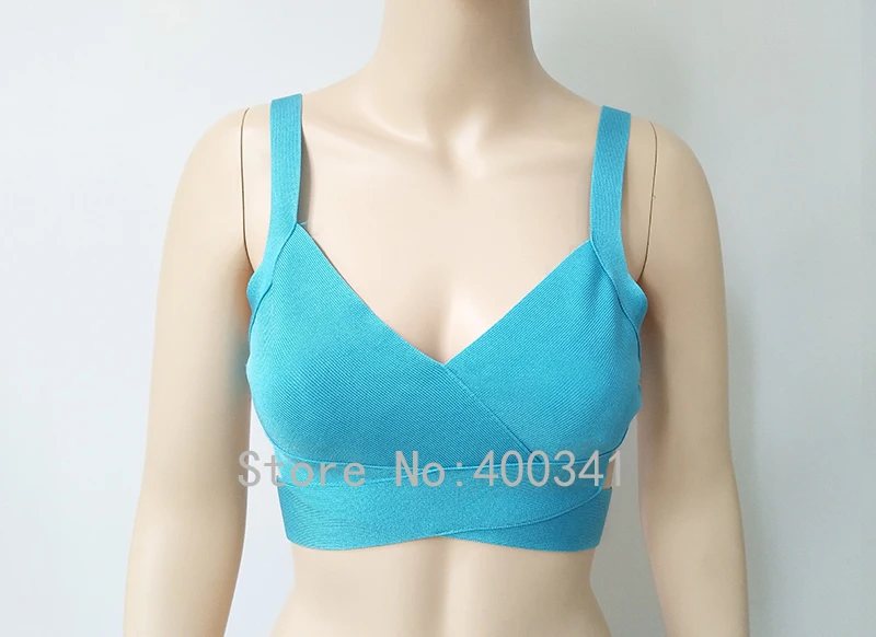 2019 new arrivals womens elastic bandage crop top spaghetti strap busty solid candy color v-neck hot sale  EV1529