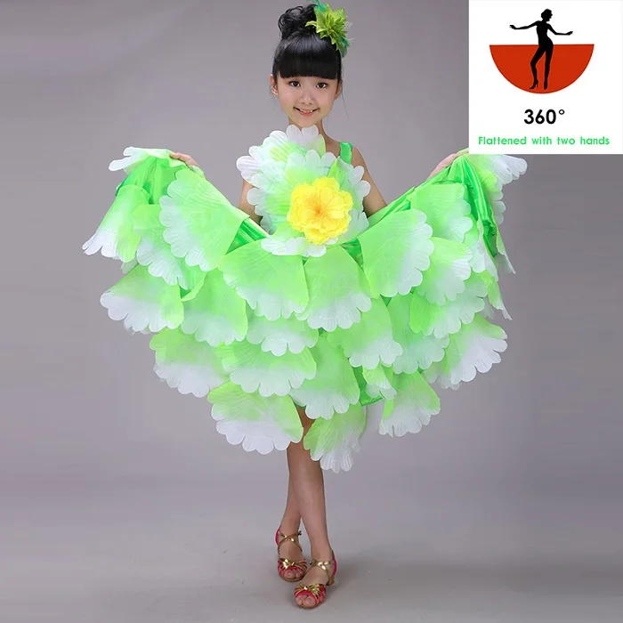 Танцевальный Костюм для фламенко, костюм с юбкой-лепестками, испанское фламенко, платье, одежда для танцевального выступления, одежда для девочек, DL2888 - Цвет: 360 degree