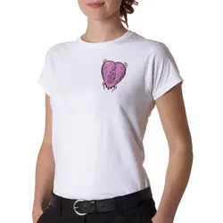 H691 Новая Летняя женская футболка с короткими рукавами и принтом сердца