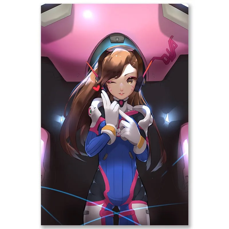 Overwatchs плакат d. va картина аниме настенные художественные шелковые Поттеры для спальни домашний декор художественные принты шелковая Живопись - Цвет: 16