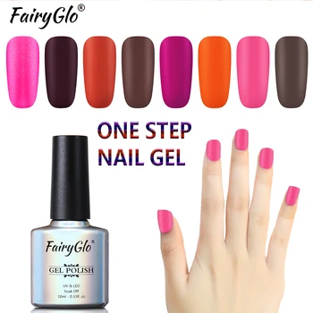 

FairyGlo Newest Nail Gel 10ML One Step Matt Nail Gel Soak Off Semi Perment Matt Effect Gel Nail Polish Hybrid Gel Varnish UV LED