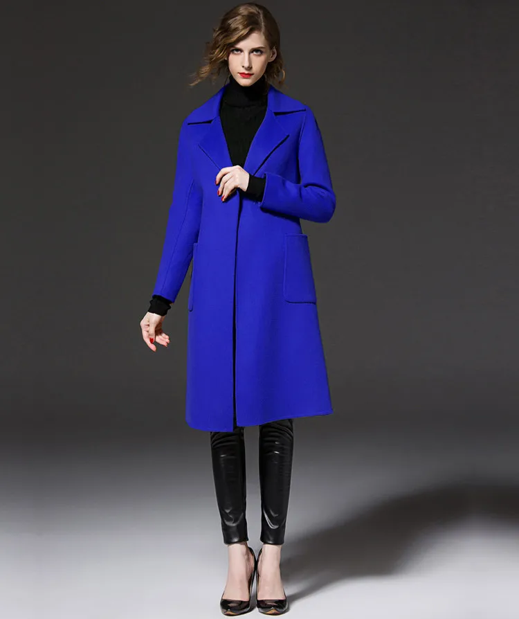 Winter Woolen Long Trench Coat Women 010
