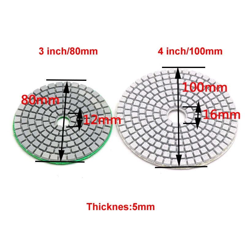 10 шт. 3 дюйма 4 дюйма Влажная/сухая белая основа Алмазные полировальные колодки для гранита мрамора бетона камня полировальные инструменты