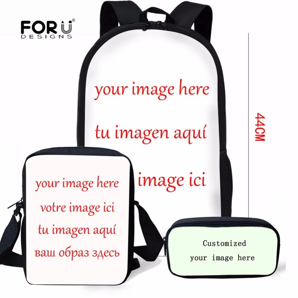 cheap Custom Made Your Images School Bags Set For Girls Boys Children Backpack Kids Bookbag Primary Student Schoolbag Satchel Gifts