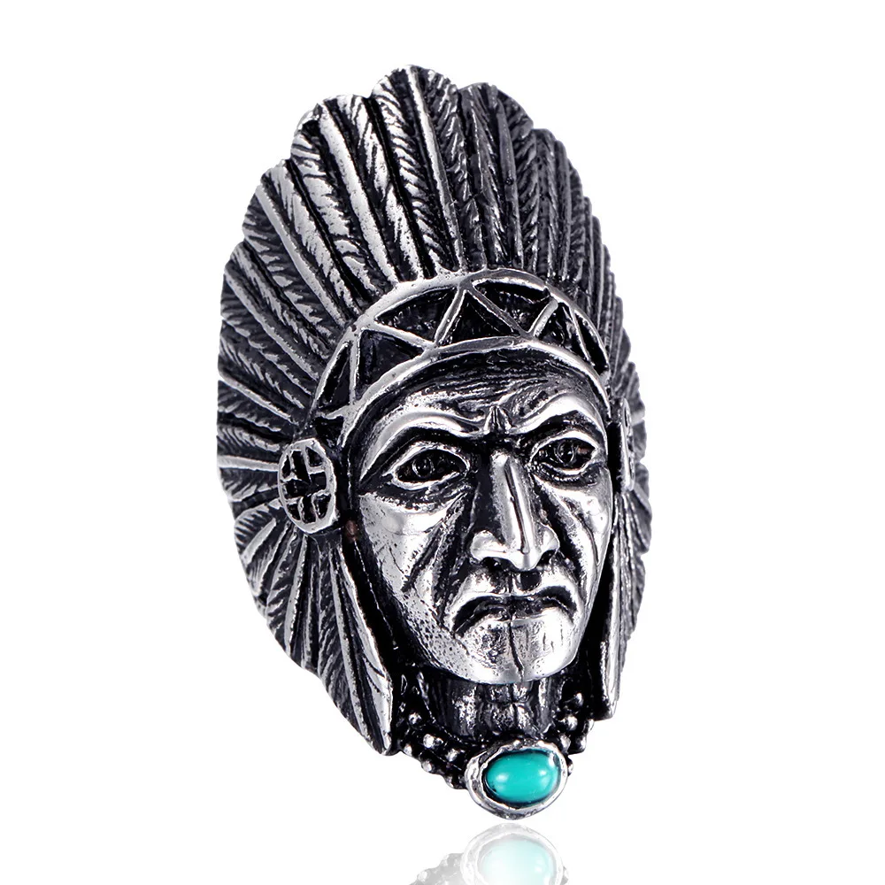 

316L Stainless Steel Indiana Chieftain Man Men Rings Punk Rock Hip Hop Creativity Personality for Male Boy Fashion Jewelry Gift