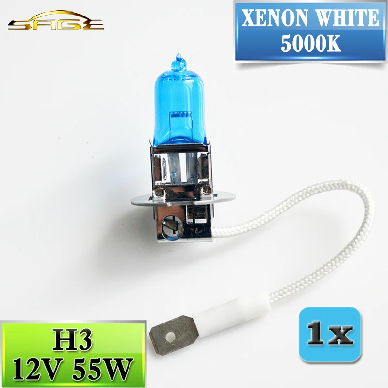 hippcron H3 Halogen Bulb 12V 55W / 100W Super White Clear Yellow ION Rainbow 2200Lm Car Headlight Lamp Quartz Glass car underglow