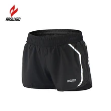 Arsuxeo Женская Шорты тренажерный зал Шорты для женщин полиэстер Спортивные шорты для Бег Велоспорт Фитнес тренировки 3 цвета