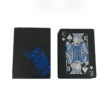 

54pcs/set Playing Cards Waterproof Flexible PVC Plastic Poker Card Board Game Outdoor Entertainment Party Toy Pure Black