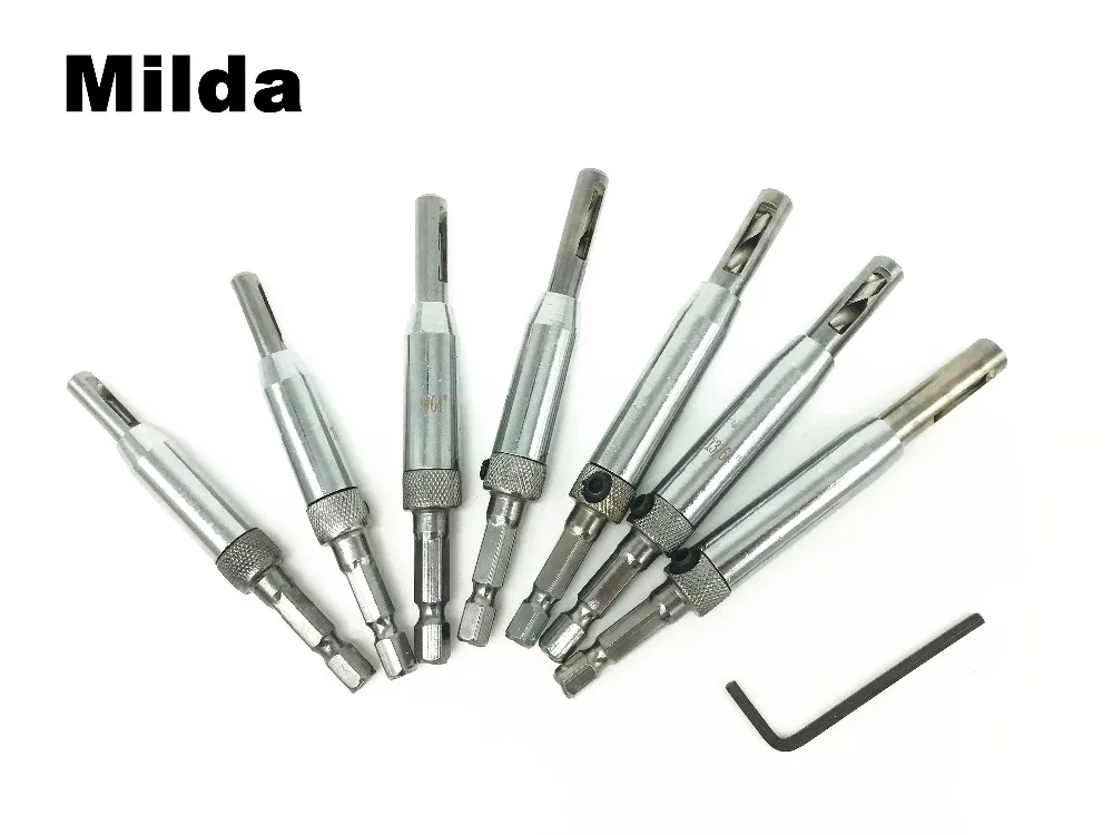 

Milda 4 шт. 7 шт. открывалка для отверстий плотник перфоратор шесть угловых сверл специальный набор сверл для двери и окна дрель электроаксессуары
