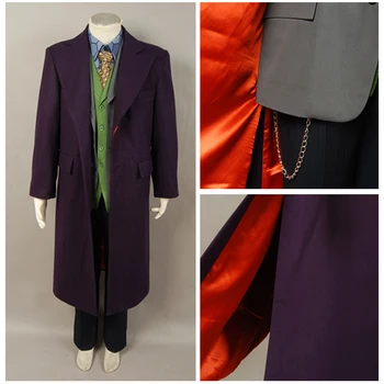 

Cosplay Joker Purple Wool Trench Coat Only Costume Batman Dark Knight Cosplay Costume Halloween Carnival For Man XS-XXXL Size