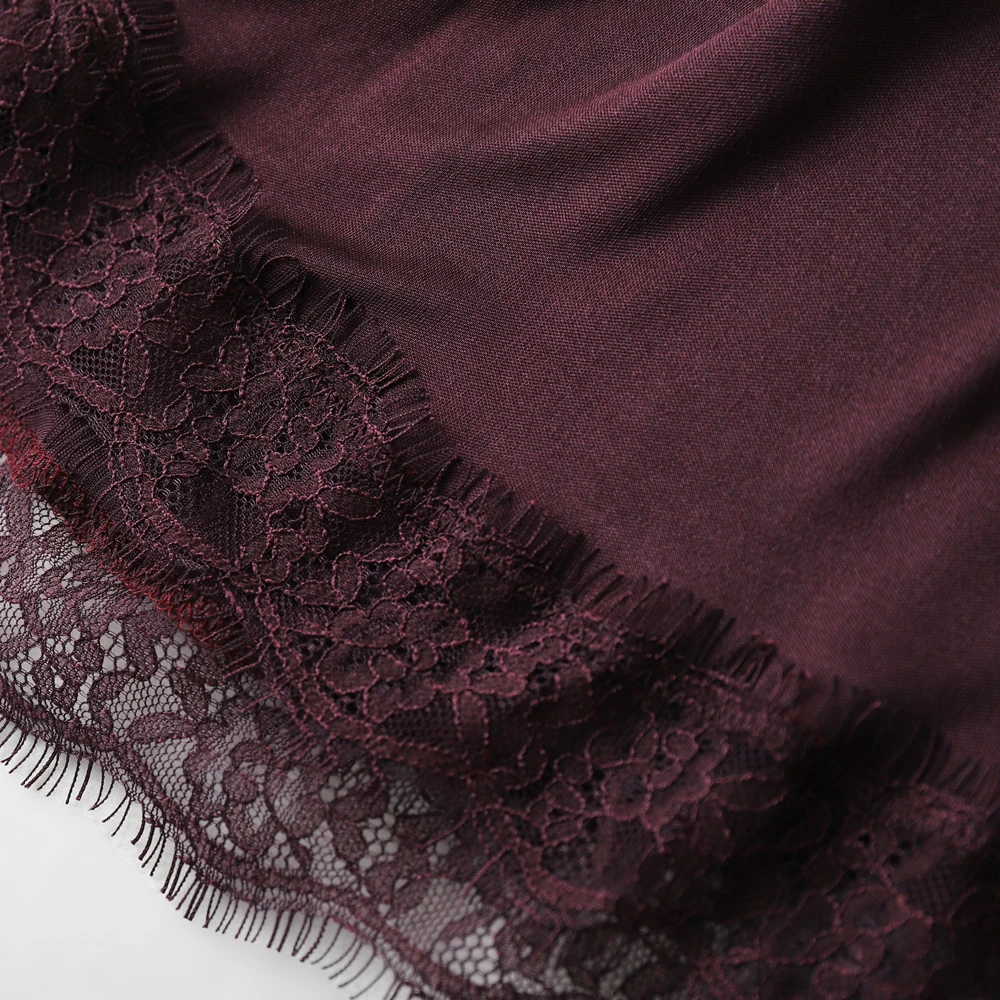 Women Full Slips 100% Natural SILK Lace slip Basic Anti emptied slips Adjustable shoulder Solid Nude Black White Purple 2018