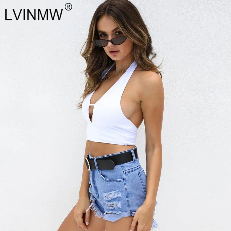 Женский короткий топ LVINMW с глубоким вырезом и лодочкой Тонкая блузка открытыми