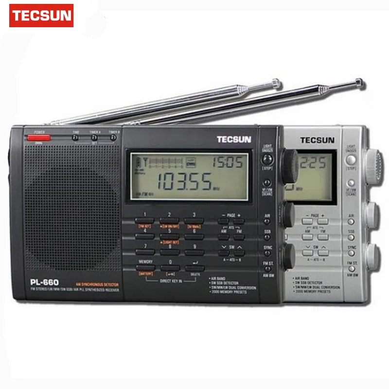 TECSUN PL-660 радио-приемник SSB VHF AIR Band Радио ресивер FM-/MW/SW/LW радио многодиапазонный двойной преобразования цифровой приемник