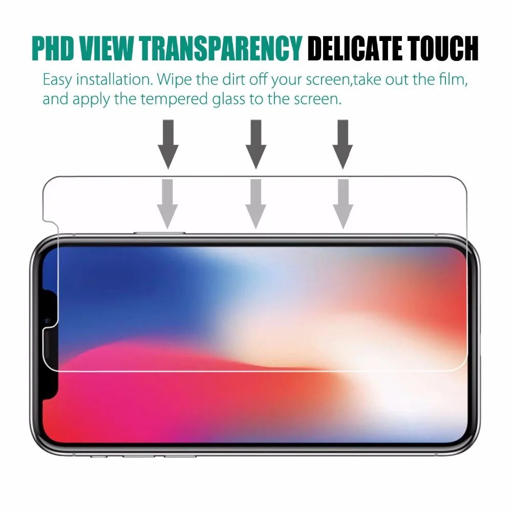 0 26 мм 9H защитное закаленное стекло для iPhone X 10 8 7 6 6S Plus 5S SE 5C 5 4|tempered glass film|screen