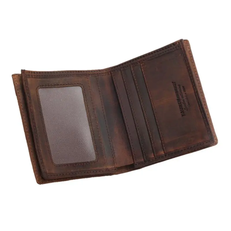 Высокое качество 9,3x11,3x2 см модные Для Мужчин's Bifold Leather Wallet RFID Блокировка ID кредитных держатель для карт бумажник сцепления 2019 Новый