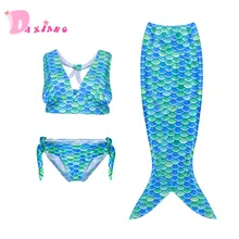 Новые купальники для девочек Mixedcolor хвост русалки Ванна Купальник костюм для плавания комплект бикини для пляжа
