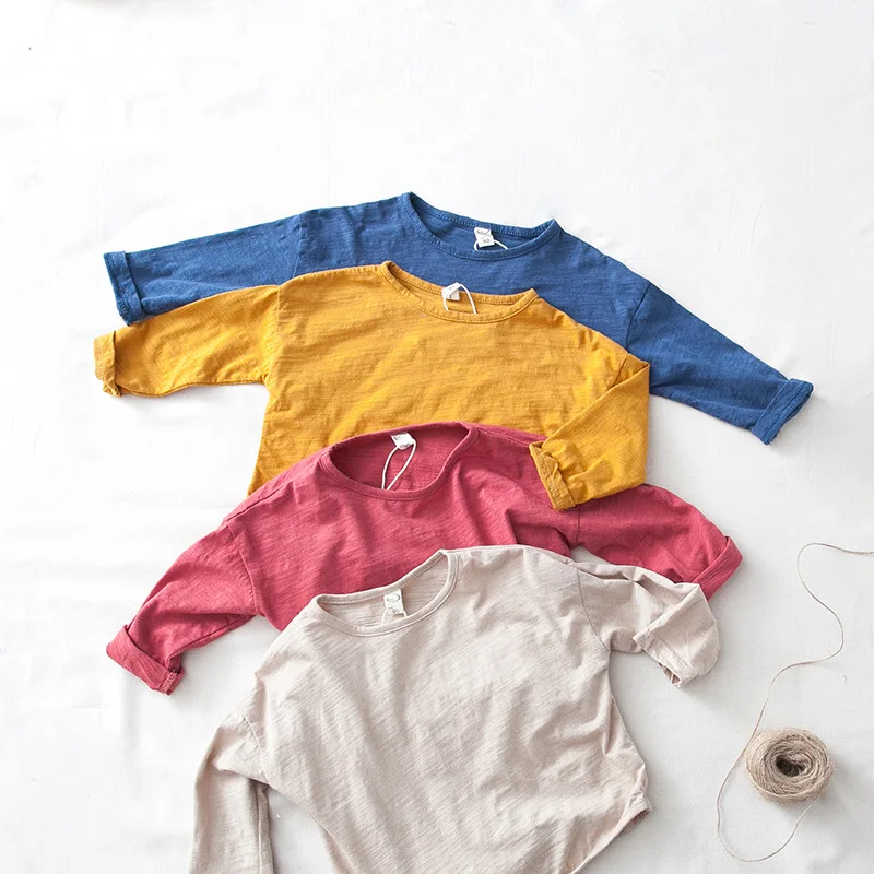 

2019 Spring and Summer children T Children's bottom shirt spring bamboo cotton broad-shaped children's T-shirt