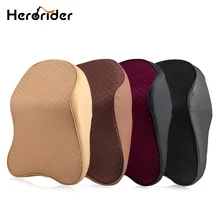 Объемная Автомобильная подушка для шеи с эффектом памяти, Автомобильная подушка для подголовника, автомобильная Кожаная подушка для шеи