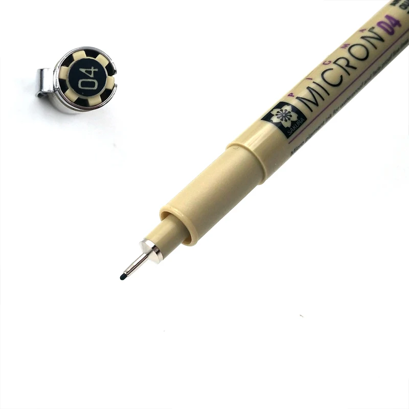 Sakura 12 размеров наконечников Micron Neelde ручка для рисования тонкие линии Черный Эскиз маркер ручка для дизайна кисть манга чертеж товары для рукоделия - Цвет: 04