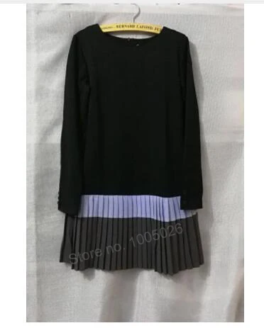 Осенне-зимние платья черные модные женские винтажные милые базовые лоскутные платья свободного размера плюс плиссированное платье 1120F - Цвет: Sweet dress