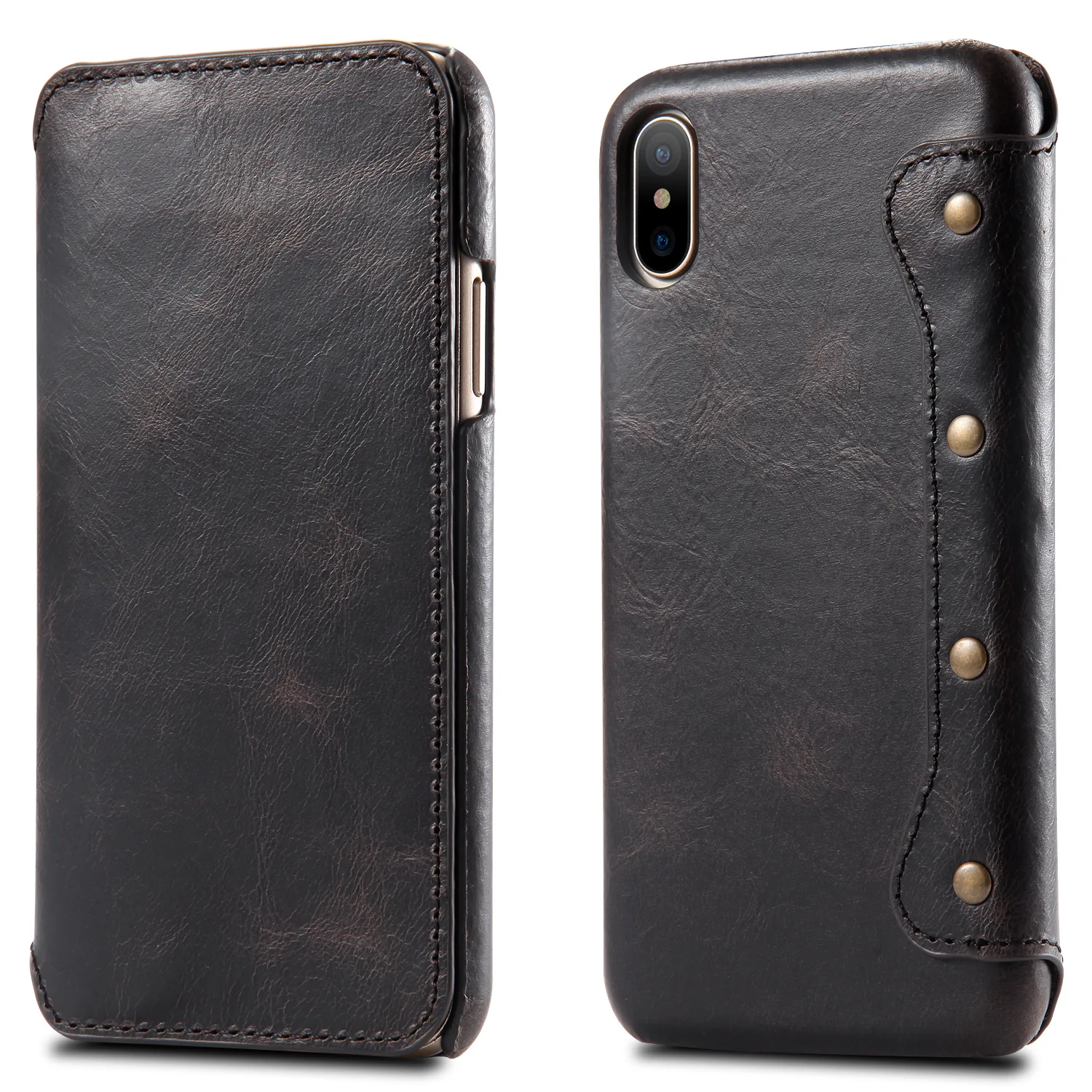 Кожаный бумажник чехол Чехол для iPhone X XR XS MAX из натуральной коровьей кожи откидной Чехол-сумка для мобильного телефона для iPhoneX держатель для карт отделение для монет