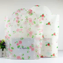 50 шт./лот Пластик мешок для одежды подарки сумки с полный размер с цветочным принтом доступно для пользовательских