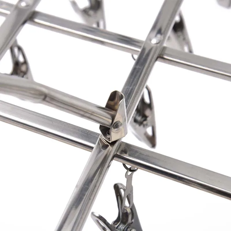 Tanie Wiatroszczelna stal nierdzewna 35 kołki klip składany hak obrotowy skarpety wieszak na ubrania spinacze do prania bielizna rękawice składane pranie