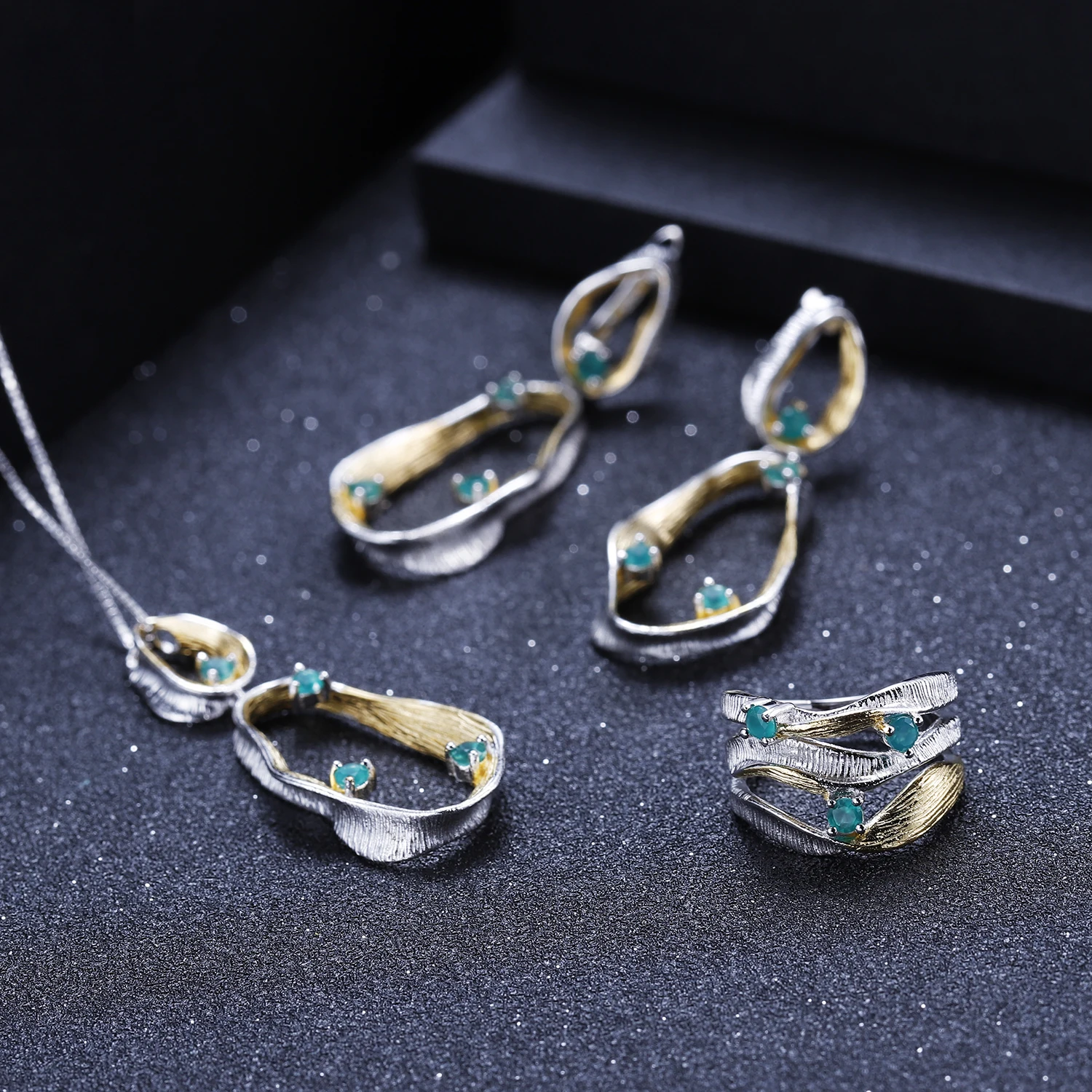 Ожерелье с подвеской GEM'S из серебра 925 пробы натуральный зеленый агат для женщин